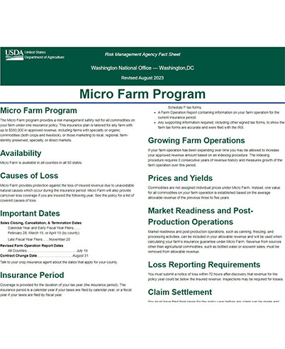 Enhancing Crop Insurance for Local Food Producers